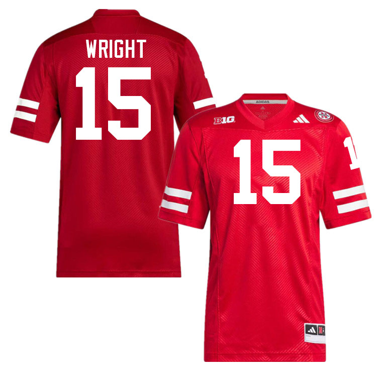 Men #15 Ceyair Wright Nebraska Cornhuskers College Football Jerseys Stitched Sale-Scarlet